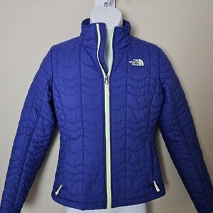 Women's THE NORTH FACE Quilted Bombay Blue Jacket, Coat Sz. S Full Zip
